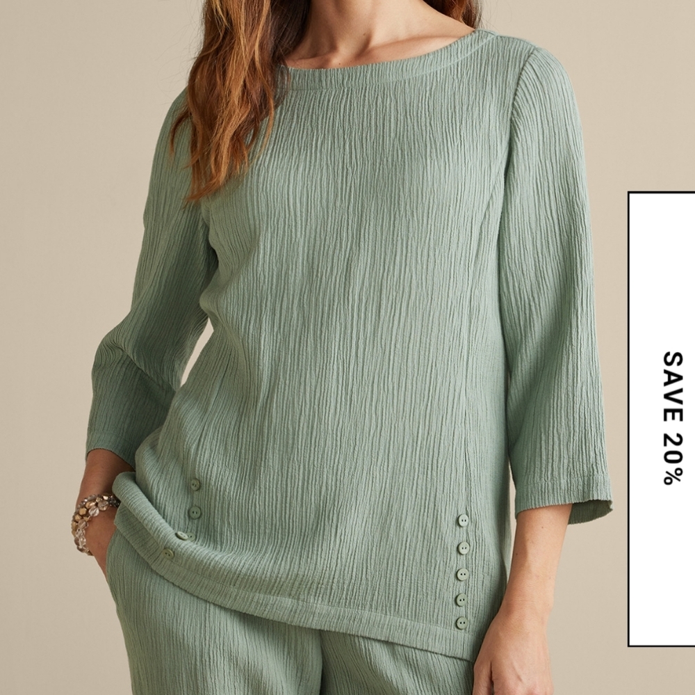 Soft Surroundings Green Milieu Tunic- 3X NEW With Tags!